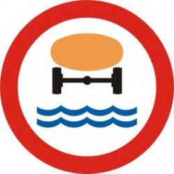 Znak B-14 Zakaz Wjazdu Pojazdów z Materiałami Które Mogą Skazić Wodę
