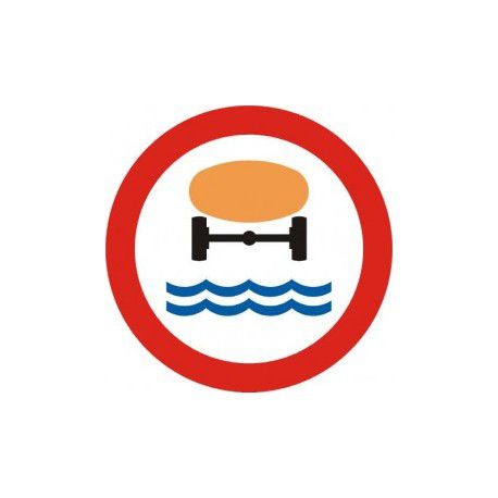 Znak B-14 Zakaz Wjazdu Pojazdów z Materiałami Które Mogą Skazić Wodę