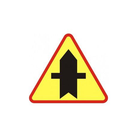 A-6 Znak Skrzyżowanie z drogą podporządkowaną występującą po obu stronach